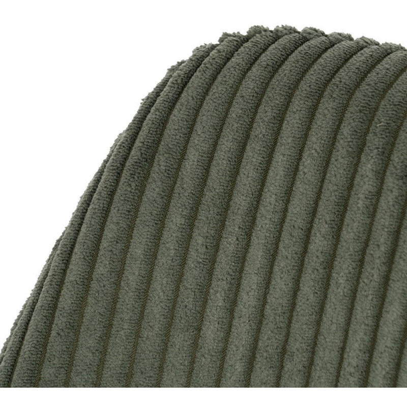 Fauteuil de table moderne chic Velours Vert Côtelé Métal Noir Belira (Lot de 2) - 6