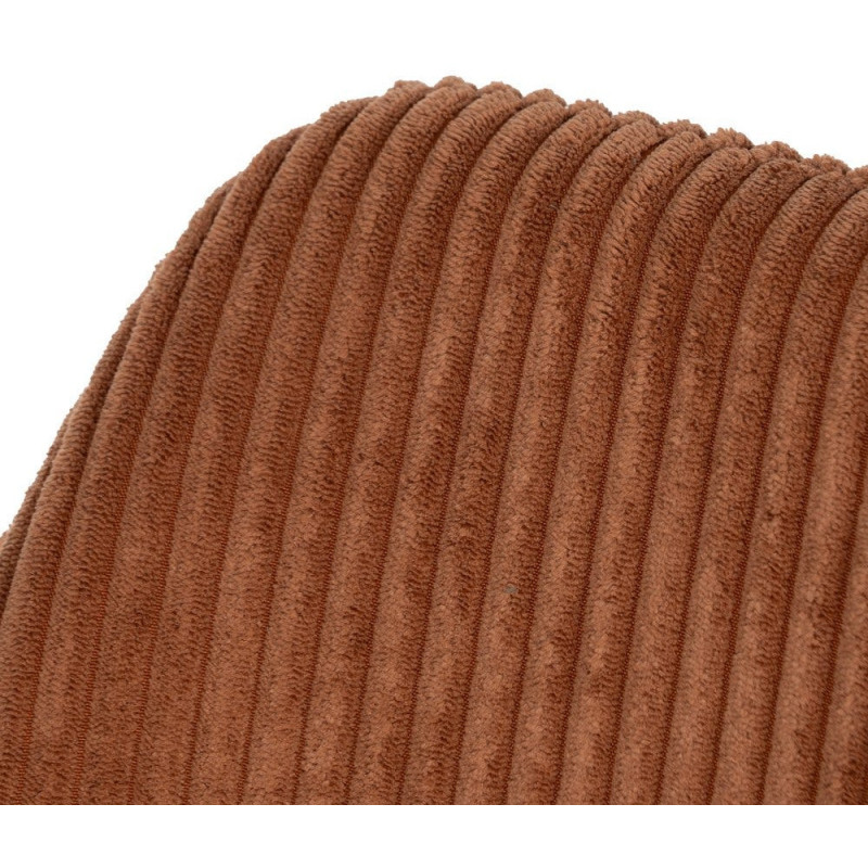 Fauteuil de table moderne chic Velours Terracotta Côtelé Métal Noir Belira (Lot de 2) - 6