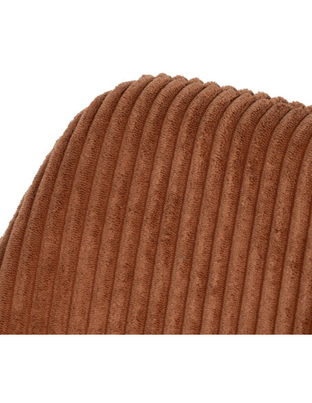 Fauteuil de table moderne chic Velours Terracotta Côtelé Métal Noir Belira (Lot de 2) - 6