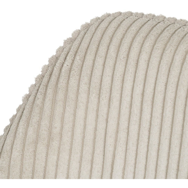 Tabouret de bar moderne chic Velours Beige Côtelé Métal Noir Belira (Lot de 2) - 6