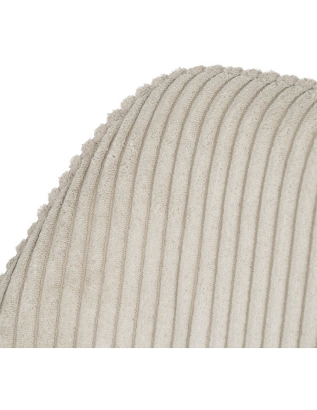 Tabouret de bar moderne chic Velours Beige Côtelé Métal Noir Belira (Lot de 2) - 6