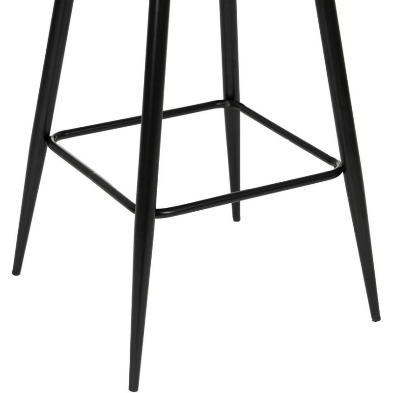 Tabouret de bar moderne chic Velours Beige Côtelé Métal Noir Belira (Lot de 2) - 10