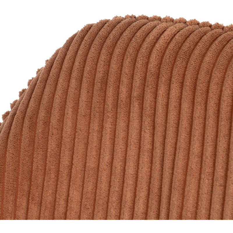 Tabouret de bar moderne chic Velours Terracotta Côtelé Métal Noir Belira (Lot de 2) - 6