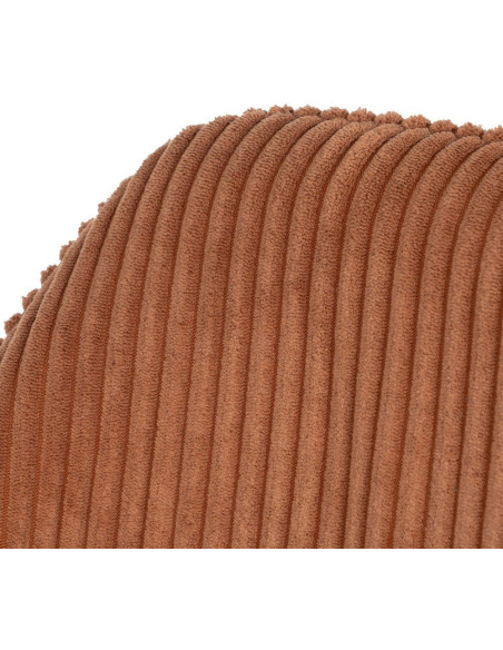 Tabouret de bar moderne chic Velours Terracotta Côtelé Métal Noir Belira (Lot de 2) - 6