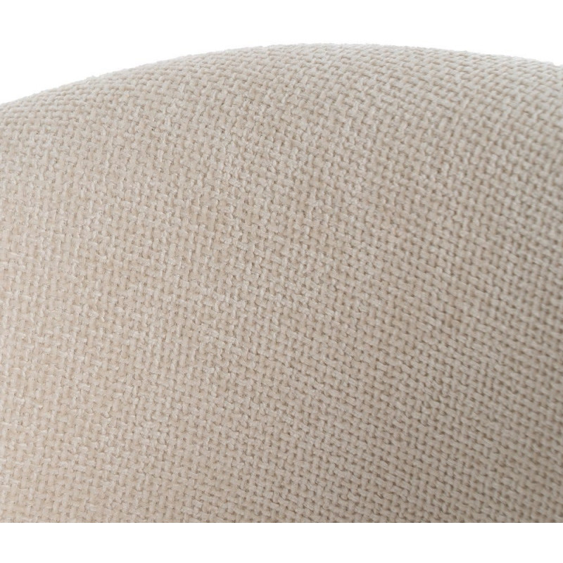 Fauteuil de table moderne chic Tissu Blanc Métal Noir Ivreno (Lot de 2) - 7