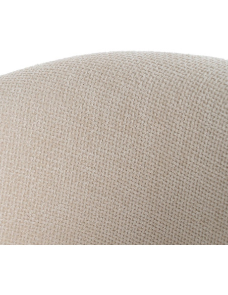 Fauteuil de table moderne chic Tissu Blanc Métal Noir Ivreno (Lot de 2) - 7