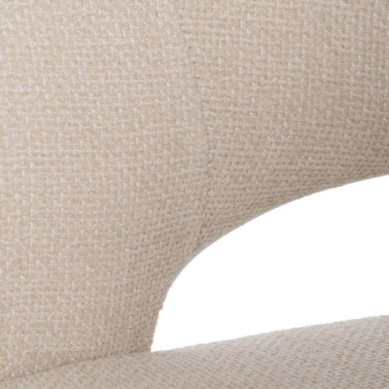 Fauteuil de table moderne chic Tissu Blanc Métal Noir Ivreno (Lot de 2) - 8