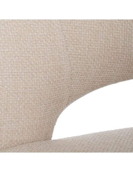 Fauteuil de table moderne chic Tissu Blanc Métal Noir Ivreno (Lot de 2) - 8