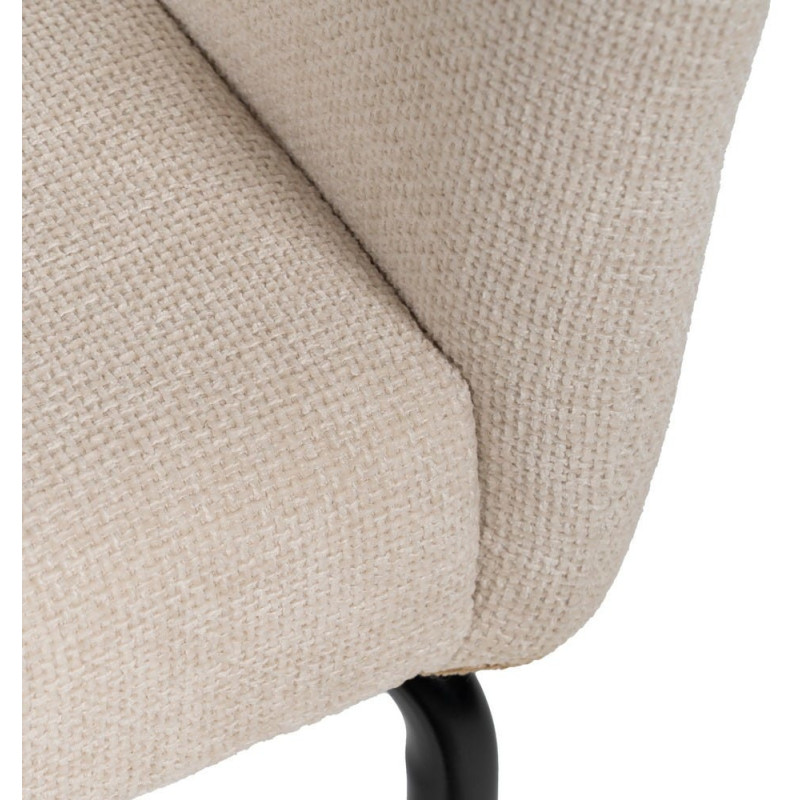 Fauteuil de table moderne chic Tissu Blanc Métal Noir Ivreno (Lot de 2) - 10