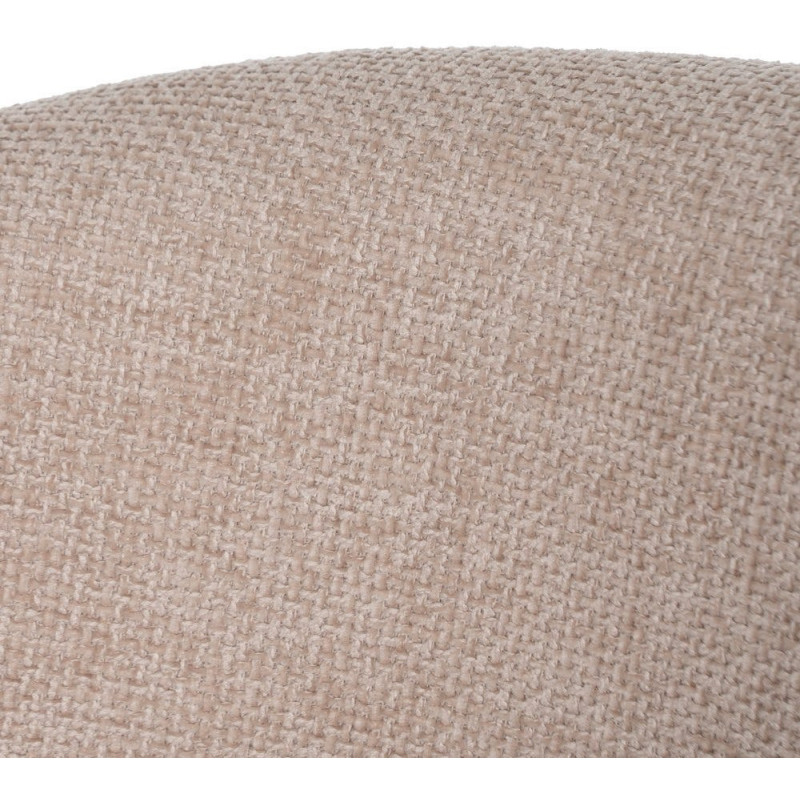 Fauteuil de table moderne chic Tissu Beige Métal Noir Ivreno (Lot de 2) - 7