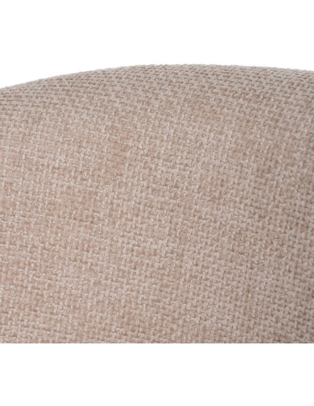 Fauteuil de table moderne chic Tissu Beige Métal Noir Ivreno (Lot de 2) - 7