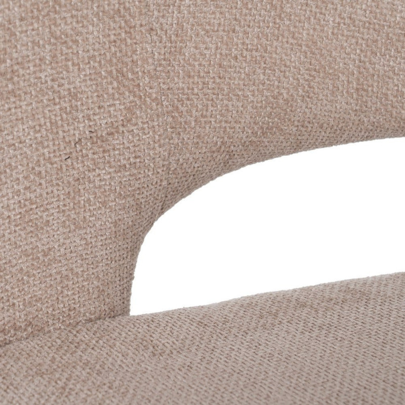 Fauteuil de table moderne chic Tissu Beige Métal Noir Ivreno (Lot de 2) - 8