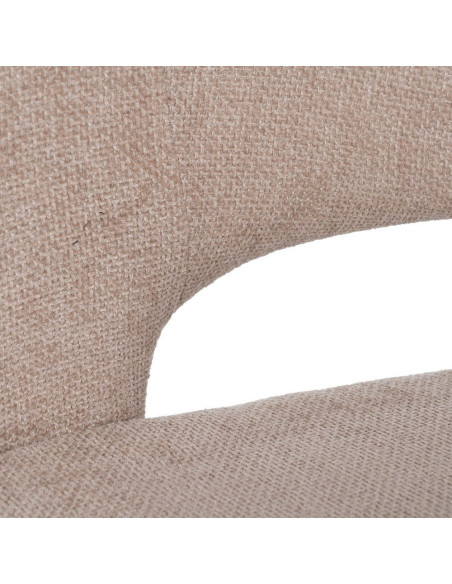 Fauteuil de table moderne chic Tissu Beige Métal Noir Ivreno (Lot de 2) - 8