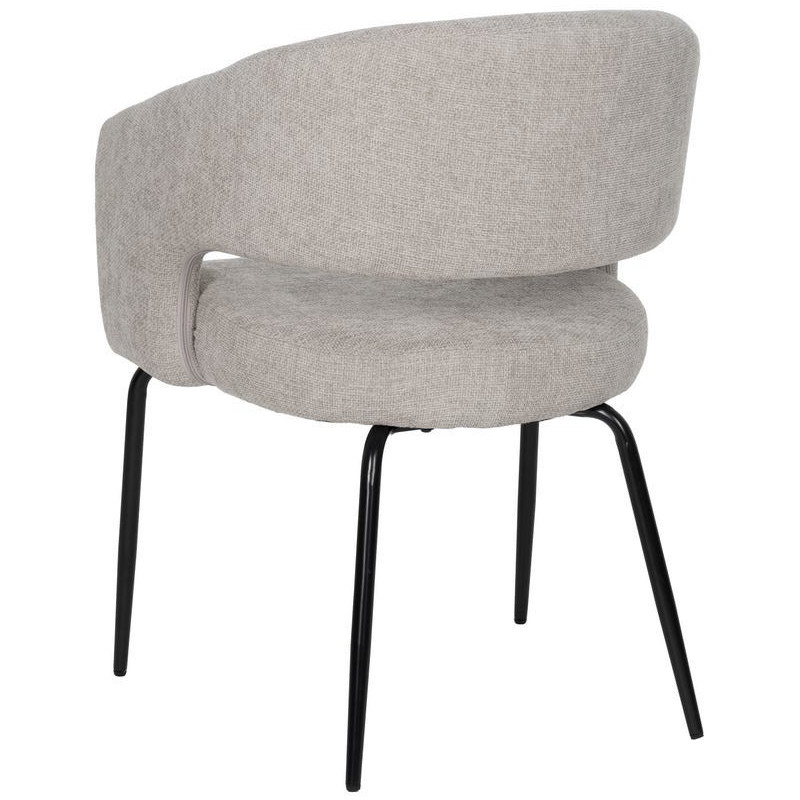 Fauteuil de table moderne chic Tissu Vieux gris Métal Noir Ivreno (Lot de 2) - 3