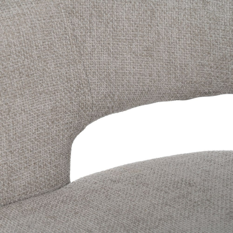 Fauteuil de table moderne chic Tissu Vieux gris Métal Noir Ivreno (Lot de 2) - 8