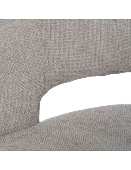 Fauteuil de table moderne chic Tissu Vieux gris Métal Noir Ivreno (Lot de 2) - 8