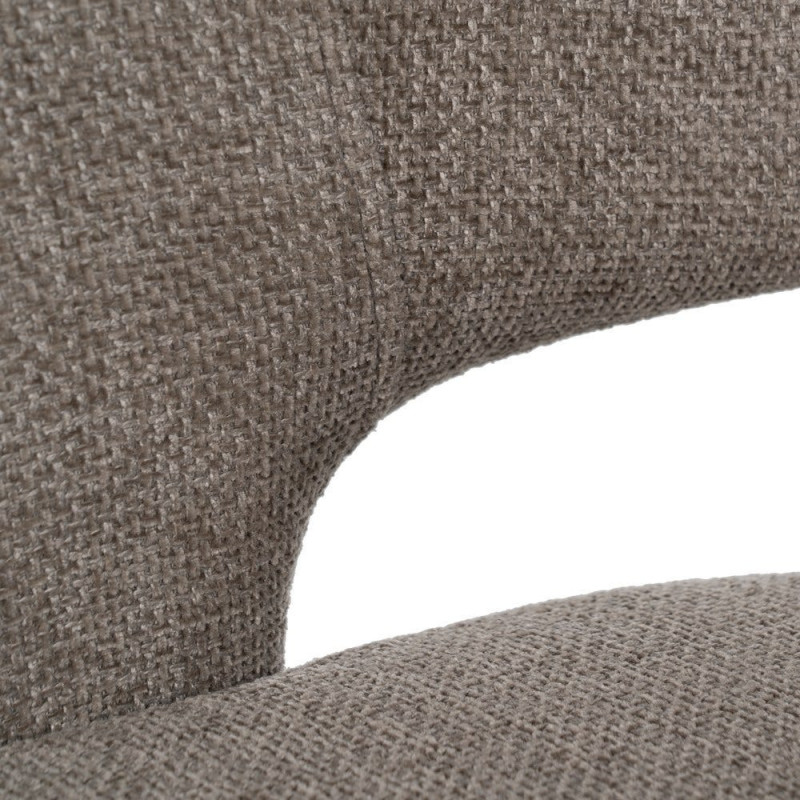 Fauteuil de table moderne chic Tissu Gris Métal Noir Ivreno (Lot de 2) - 8