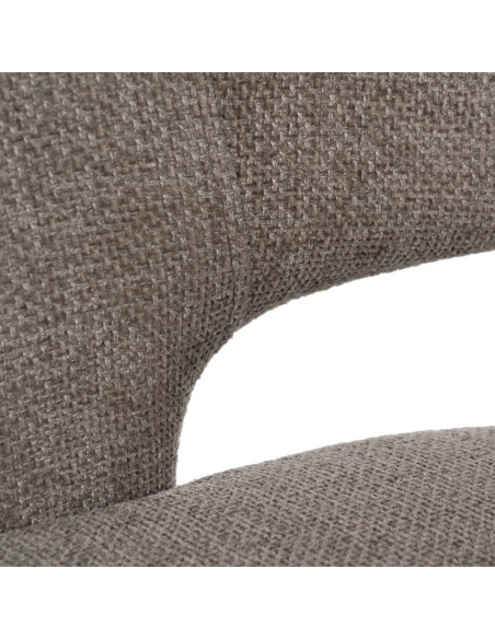 Fauteuil de table moderne chic Tissu Gris Métal Noir Ivreno (Lot de 2) - 8