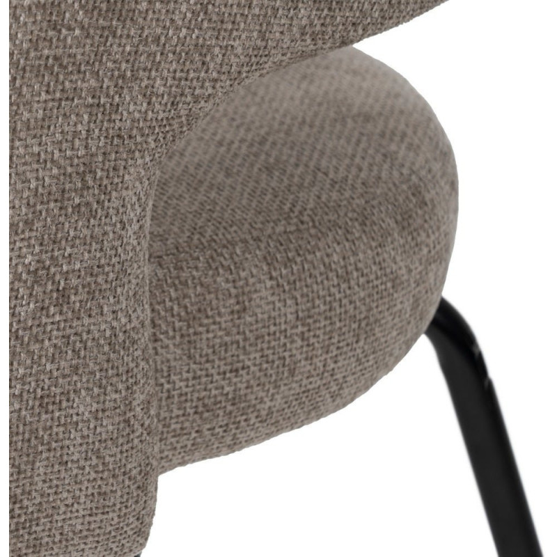 Fauteuil de table moderne chic Tissu Gris Métal Noir Ivreno (Lot de 2) - 9