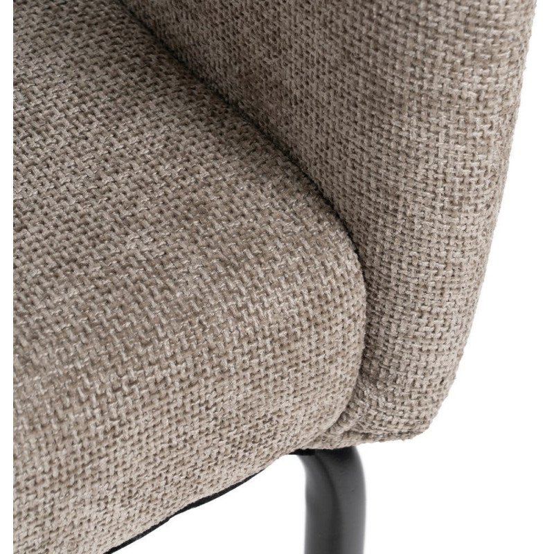 Fauteuil de table moderne chic Tissu Gris Métal Noir Ivreno (Lot de 2) - 10