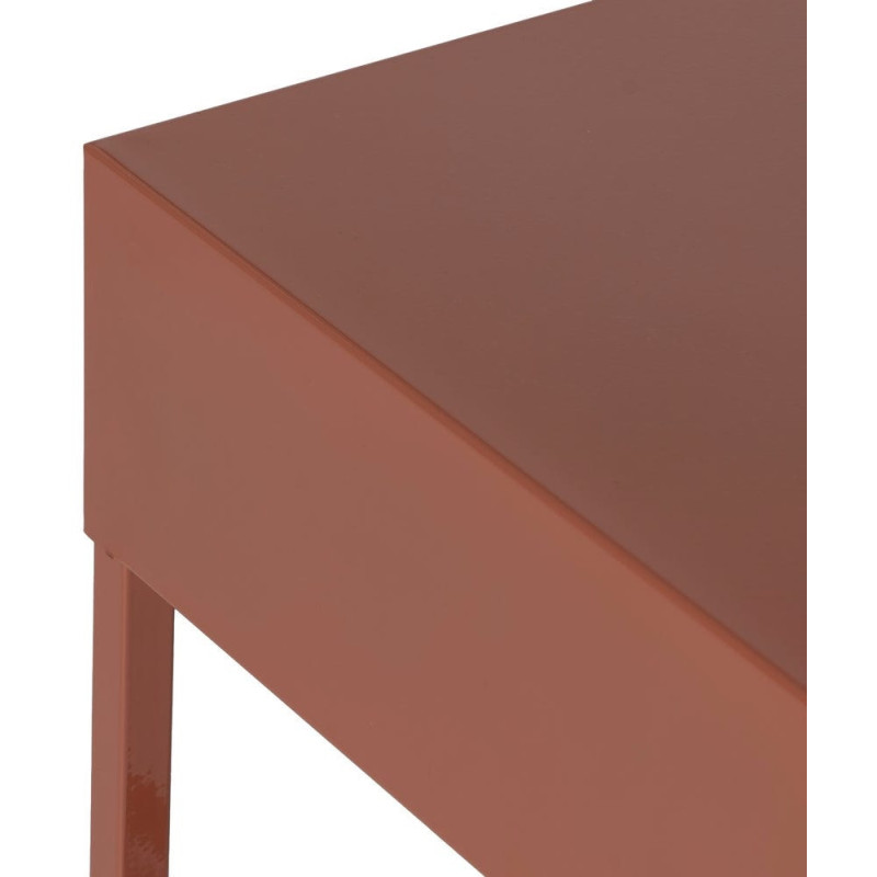 Table de chevet moderne 1 tiroir Métal Terracotta Brillant Irelia - 4