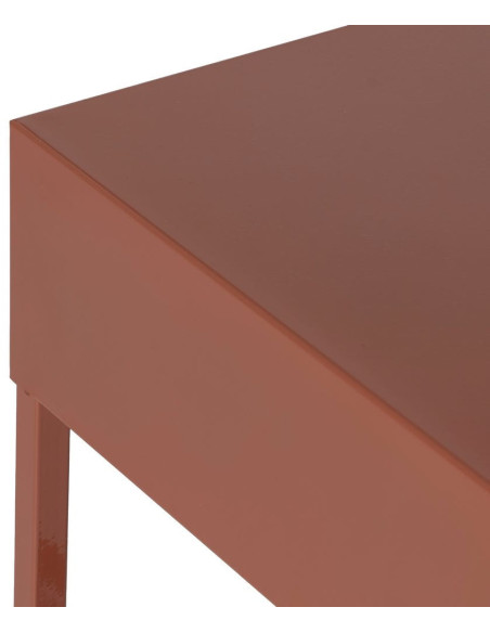 Table de chevet moderne 1 tiroir Métal Terracotta Brillant Irelia - 4