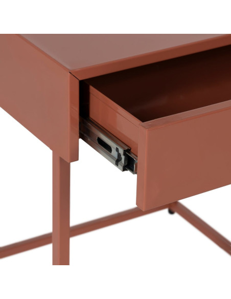 Table de chevet moderne 1 tiroir Métal Terracotta Brillant Irelia - 5
