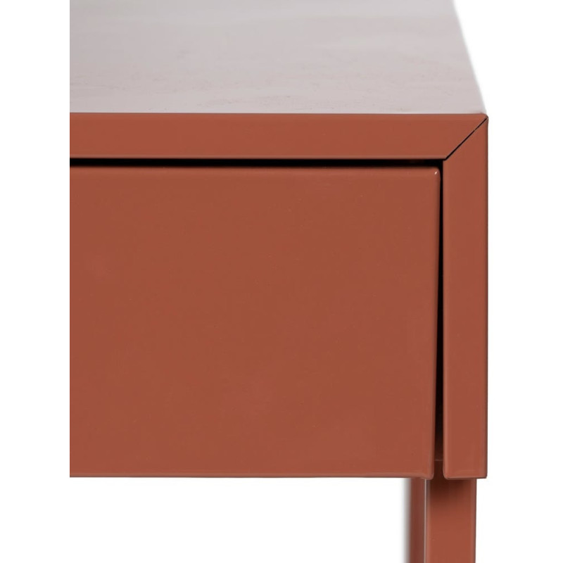 Table de chevet moderne 1 tiroir Métal Terracotta Brillant Irelia - 7