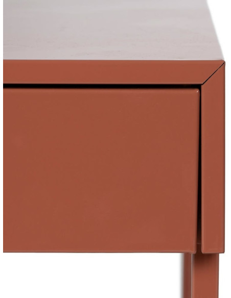 Table de chevet moderne 1 tiroir Métal Terracotta Brillant Irelia - 7