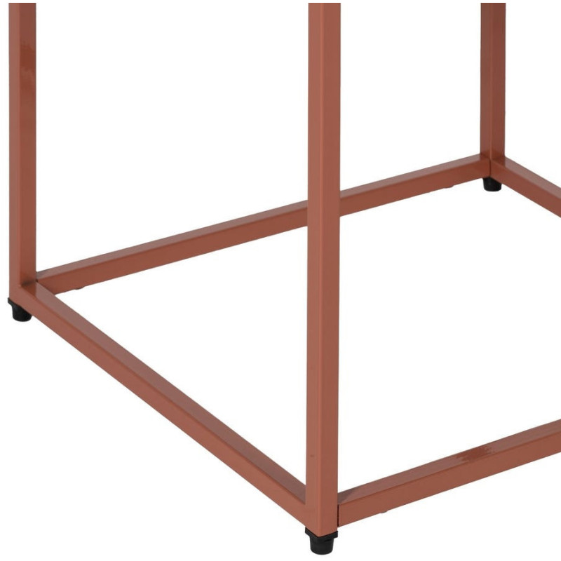 Table de chevet moderne 1 tiroir Métal Terracotta Brillant Irelia - 8