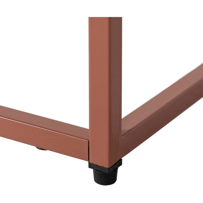 Table de chevet moderne 1 tiroir Métal Terracotta Brillant Irelia - 9