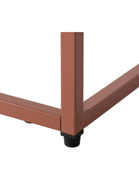 Table de chevet moderne 1 tiroir Métal Terracotta Brillant Irelia - 9