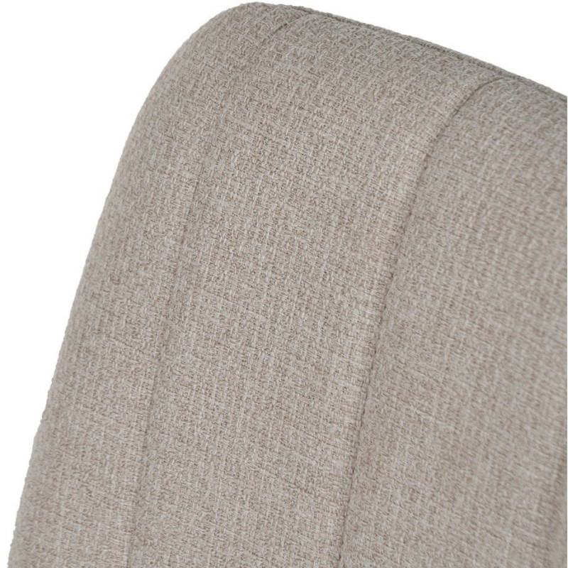 Chaise moderne haut de gamme Tissu Blanc crème Matelassé Métal Noir Juvira (Lot de 4) - 6