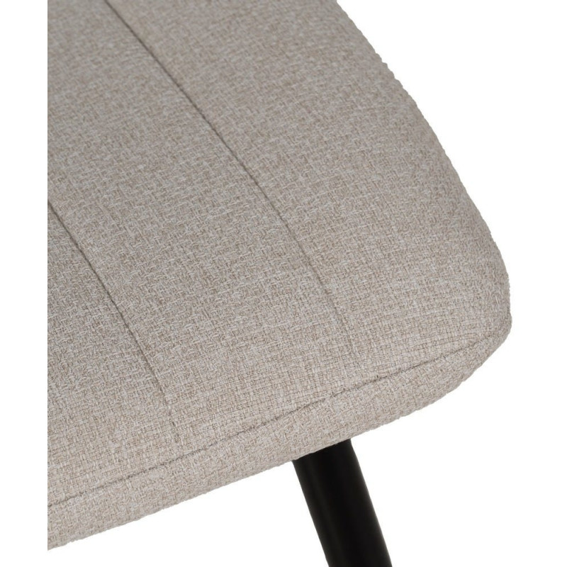 Chaise moderne haut de gamme Tissu Blanc crème Matelassé Métal Noir Juvira (Lot de 4) - 7