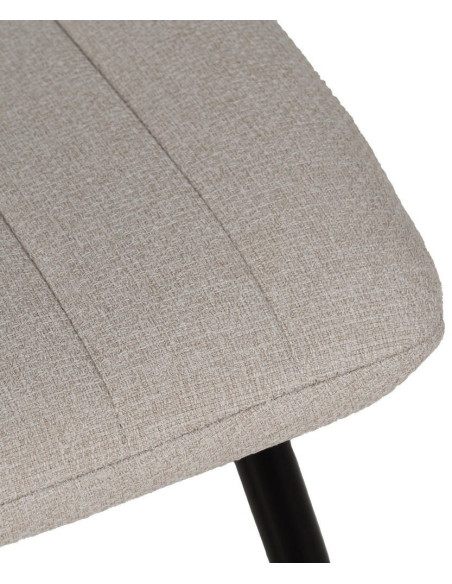 Chaise moderne haut de gamme Tissu Blanc crème Matelassé Métal Noir Juvira (Lot de 4) - 7