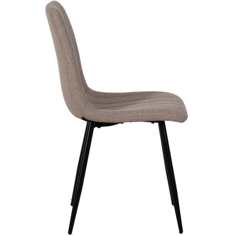 Chaise moderne haut de gamme Tissu Beige Matelassé Métal Noir Juvira (Lot de 4) - 2