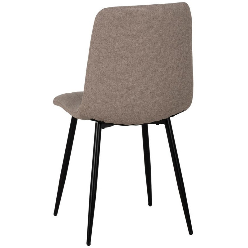 Chaise moderne haut de gamme Tissu Beige Matelassé Métal Noir Juvira (Lot de 4) - 3