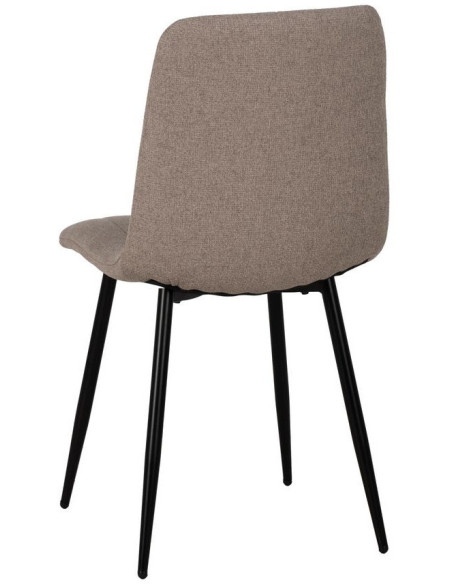 Chaise moderne haut de gamme Tissu Beige Matelassé Métal Noir Juvira (Lot de 4) - 3