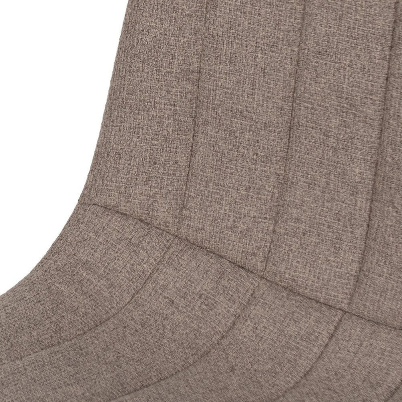 Chaise moderne haut de gamme Tissu Beige Matelassé Métal Noir Juvira (Lot de 4) - 5