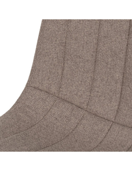 Chaise moderne haut de gamme Tissu Beige Matelassé Métal Noir Juvira (Lot de 4) - 5