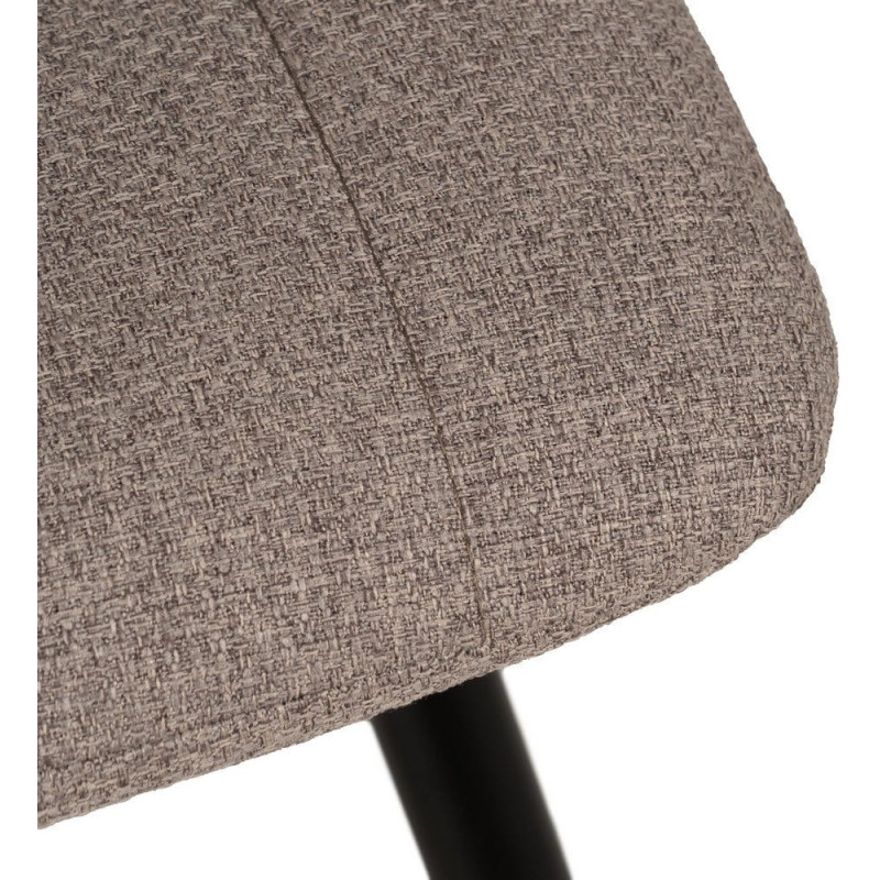 Chaise moderne haut de gamme Tissu Beige Matelassé Métal Noir Juvira (Lot de 4) - 7