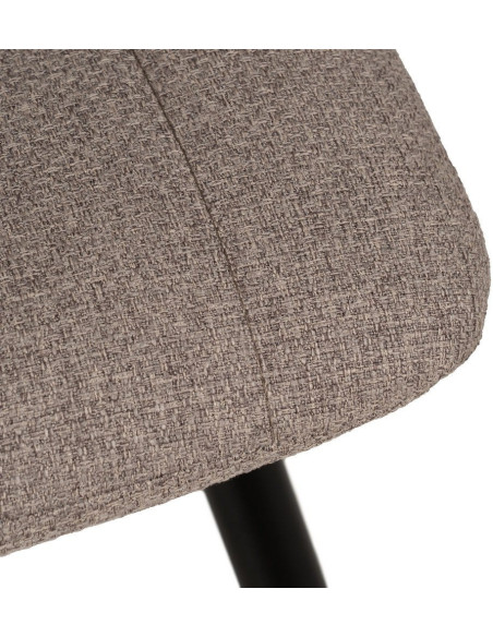 Chaise moderne haut de gamme Tissu Beige Matelassé Métal Noir Juvira (Lot de 4) - 7