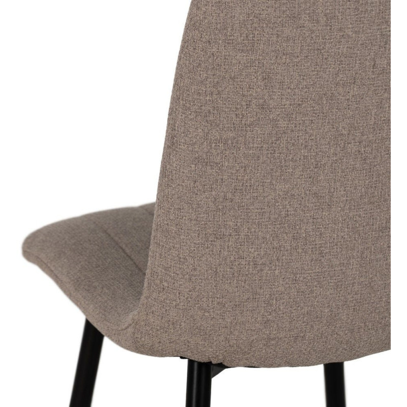 Chaise moderne haut de gamme Tissu Beige Matelassé Métal Noir Juvira (Lot de 4) - 9