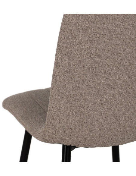 Chaise moderne haut de gamme Tissu Beige Matelassé Métal Noir Juvira (Lot de 4) - 9