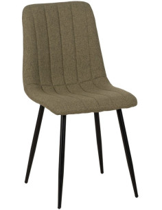 Chaise moderne haut de gamme Tissu Vert Matelassé Métal Noir Juvira (Lot de 4) - 1