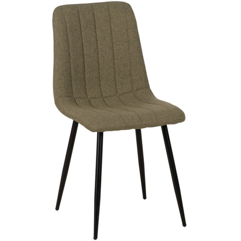 Chaise moderne haut de gamme Tissu Vert Matelassé Métal Noir Juvira (Lot de 4) - 1