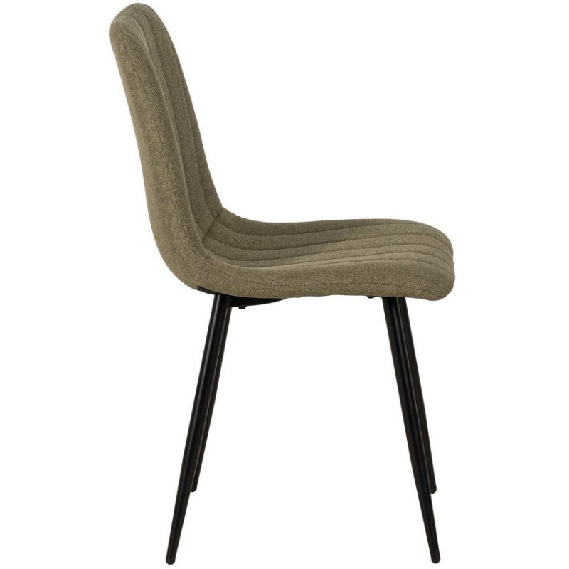 Chaise moderne haut de gamme Tissu Vert Matelassé Métal Noir Juvira (Lot de 4) - 2