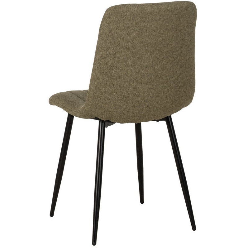 Chaise moderne haut de gamme Tissu Vert Matelassé Métal Noir Juvira (Lot de 4) - 3