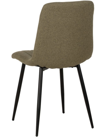 Chaise moderne haut de gamme Tissu Vert Matelassé Métal Noir Juvira (Lot de 4) - 3
