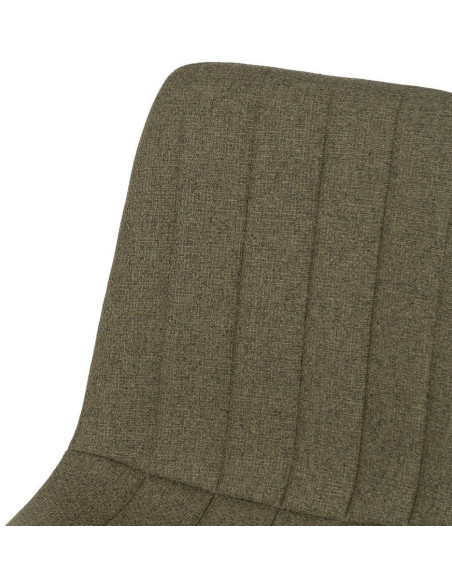 Chaise moderne haut de gamme Tissu Vert Matelassé Métal Noir Juvira (Lot de 4) - 5